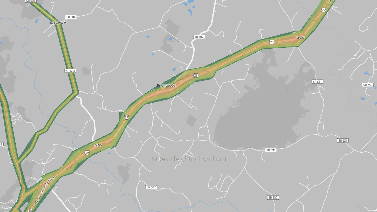 22715, VA Map of Noise Levels in 22715