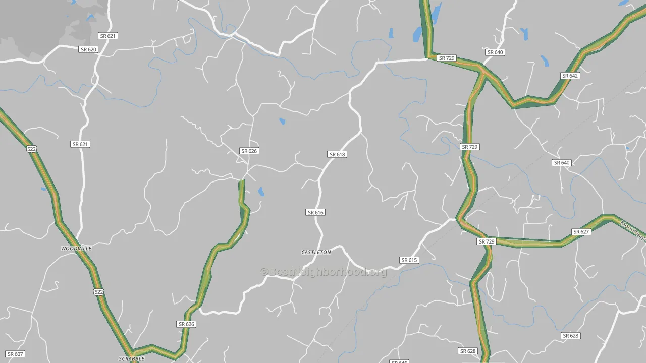 22716, VA Map of Noise Levels in 22716
