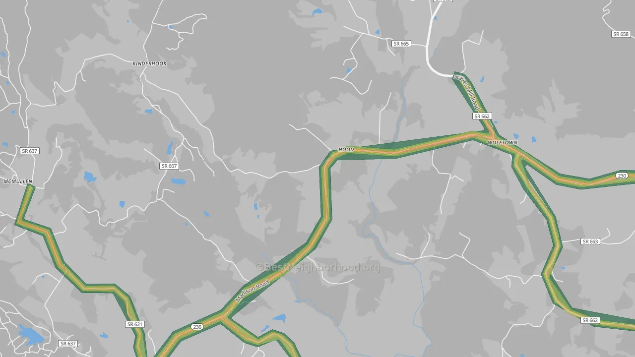 22723, VA Map of Noise Levels in 22723