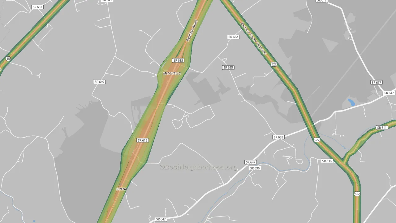 22729, VA Map of Noise Levels in 22729