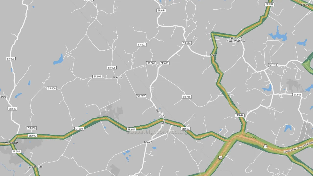 22735, VA Map of Noise Levels in 22735