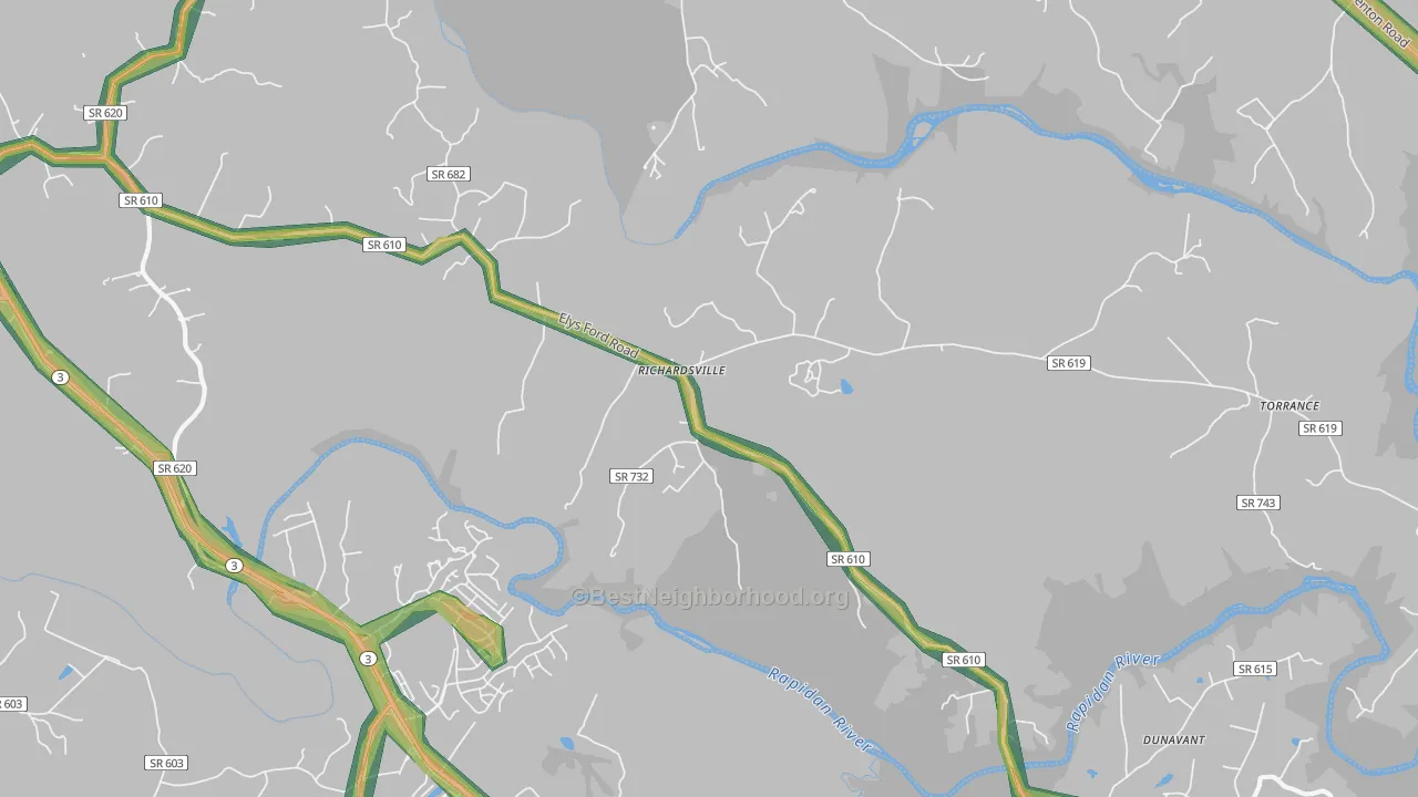 22736, VA Map of Noise Levels in 22736