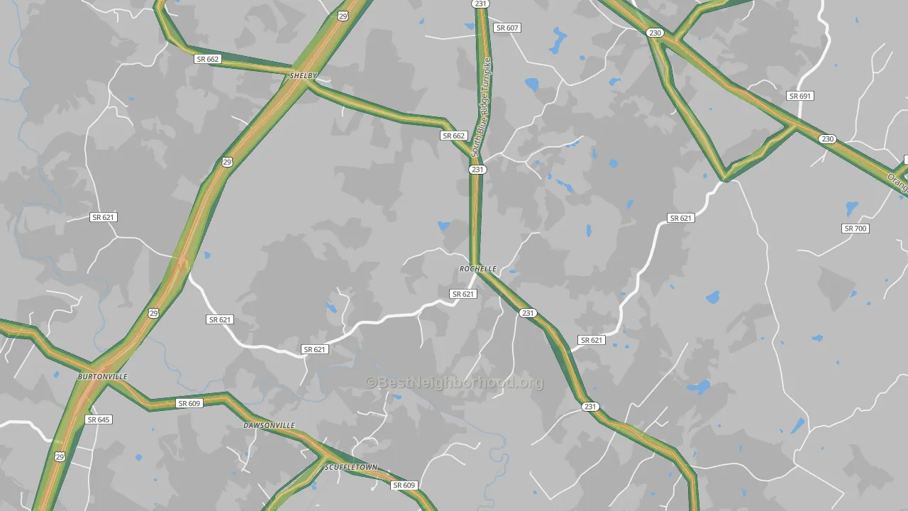 22738, VA Map of Noise Levels in 22738