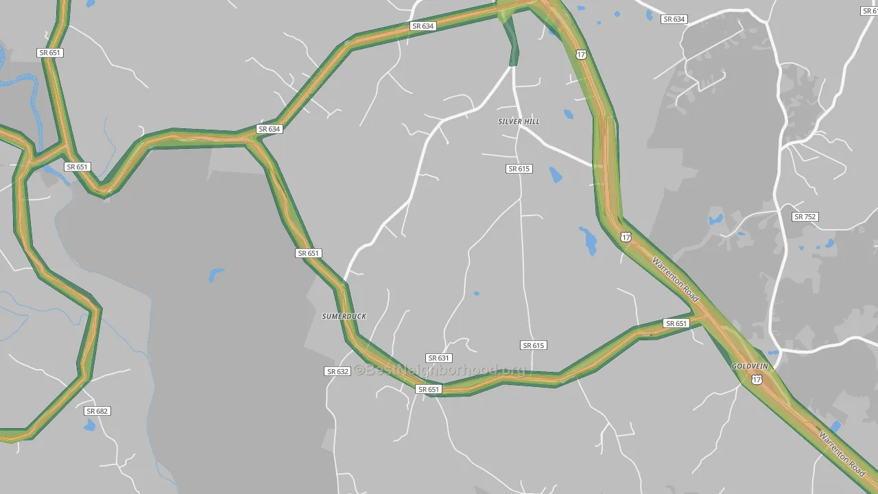 22742, VA Map of Noise Levels in 22742