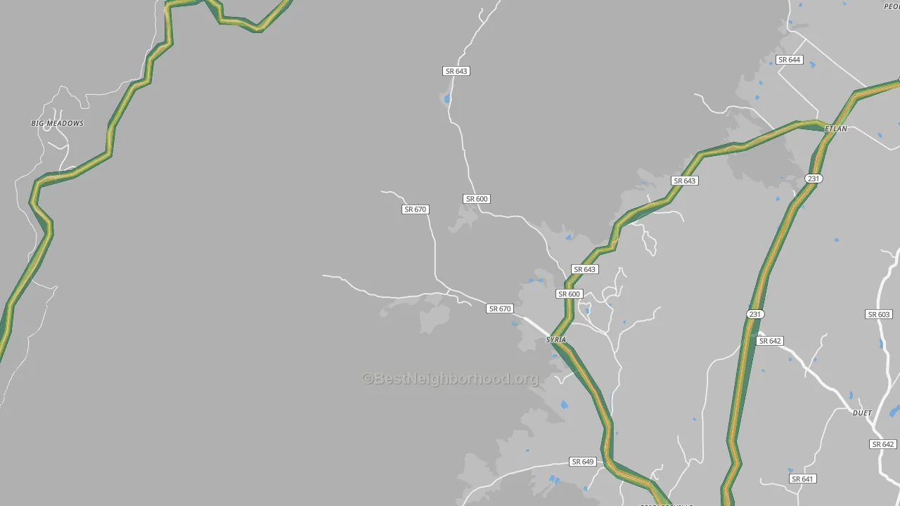 22743, VA Map of Noise Levels in 22743