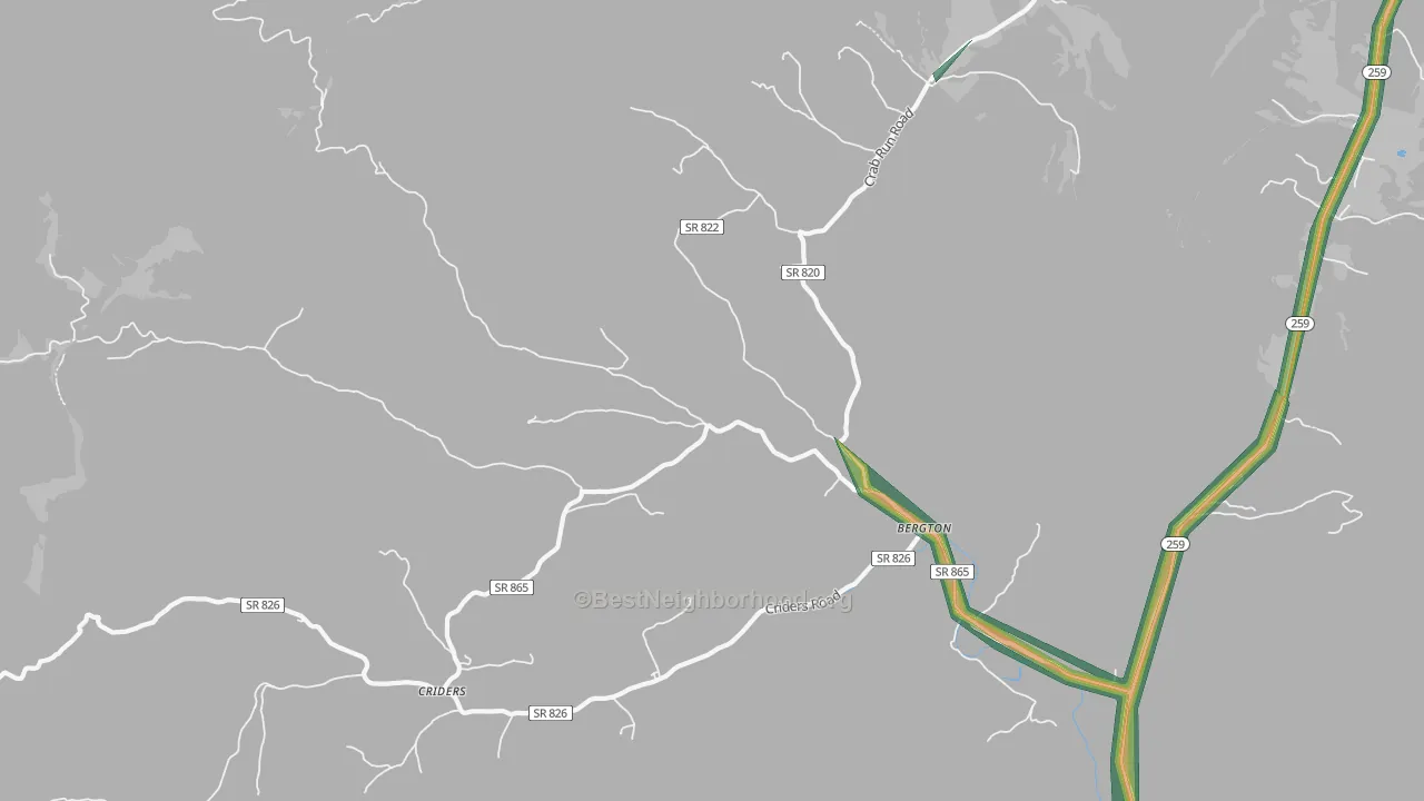 22811, VA Map of Noise Levels in 22811