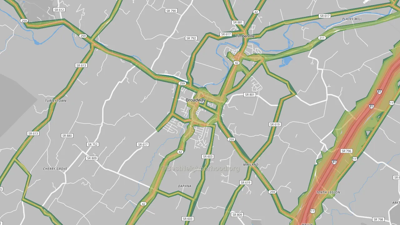 22815, VA Map of Noise Levels in 22815
