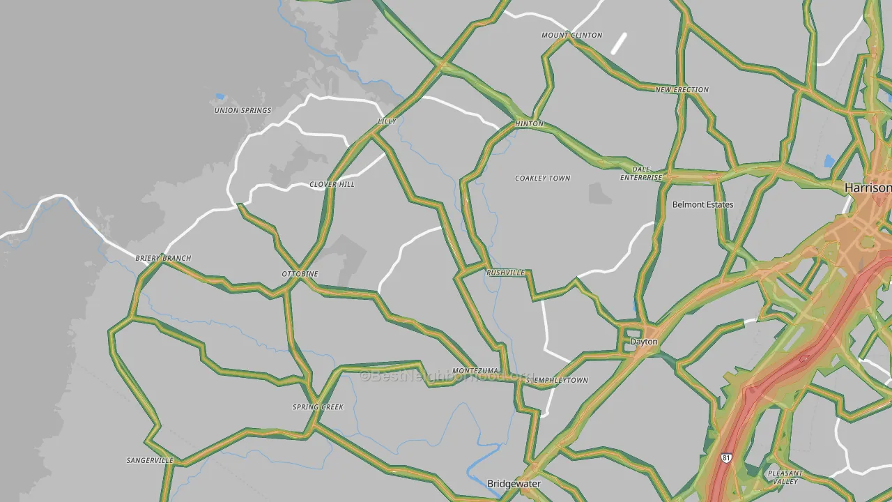 22821, VA Map of Noise Levels in 22821