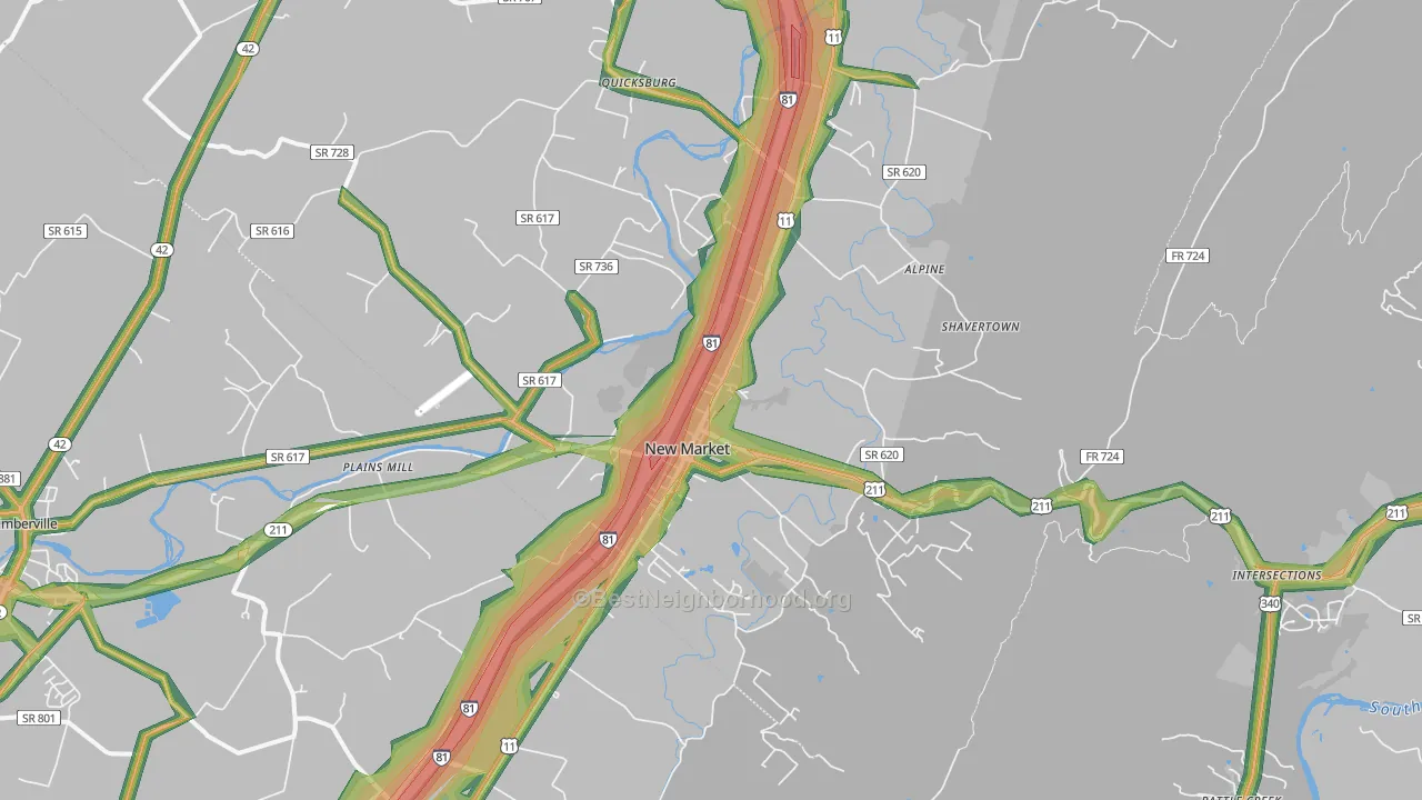 22844, VA Map of Noise Levels in 22844