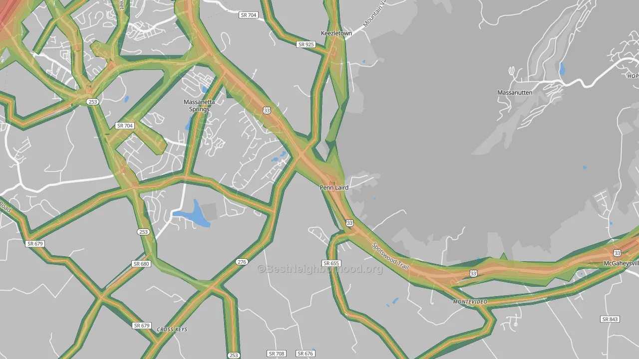 22846, VA Map of Noise Levels in 22846