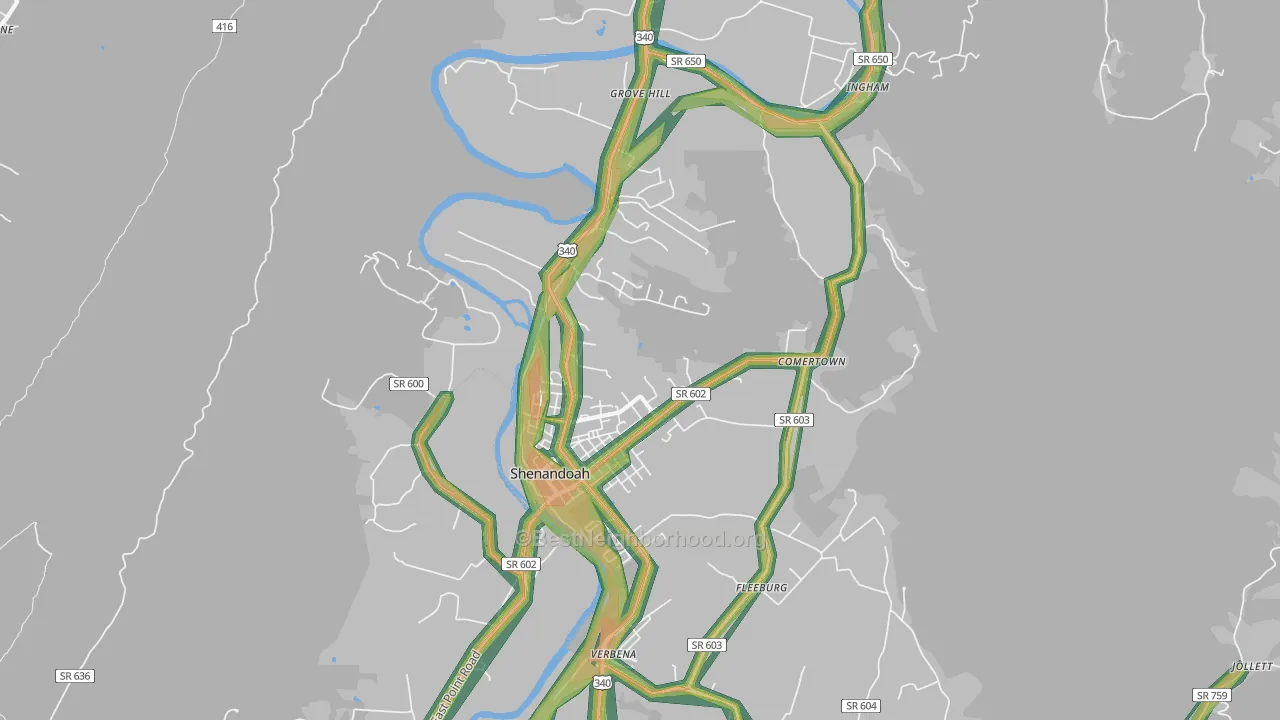 22849, VA Map of Noise Levels in 22849