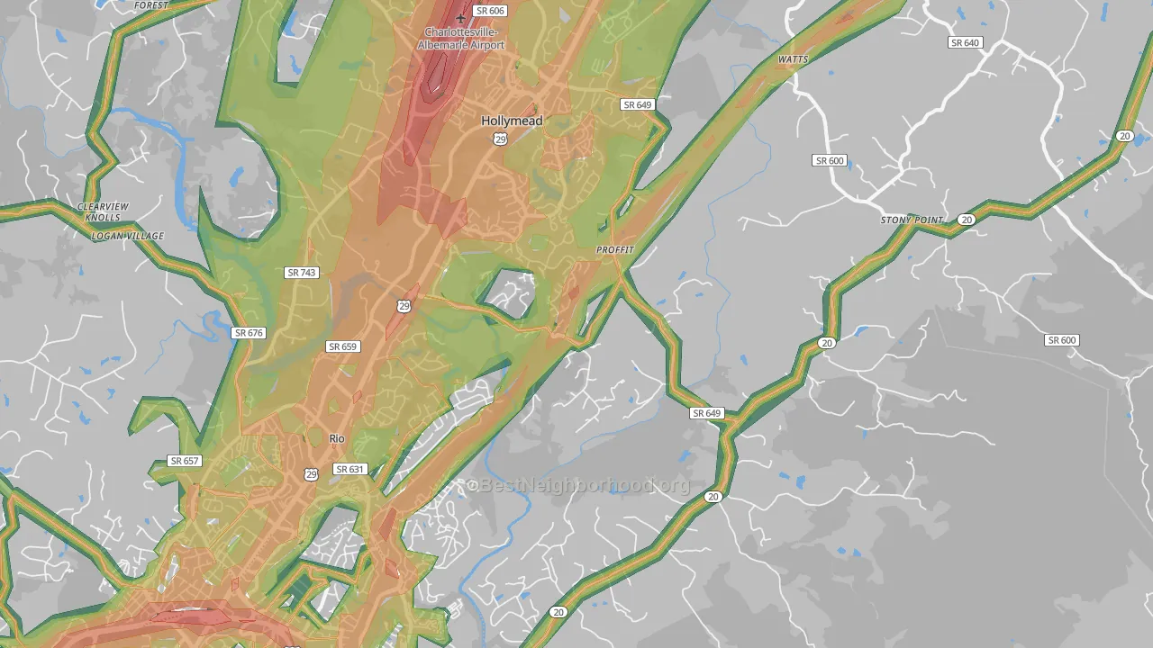 22911, VA Map of Noise Levels in 22911