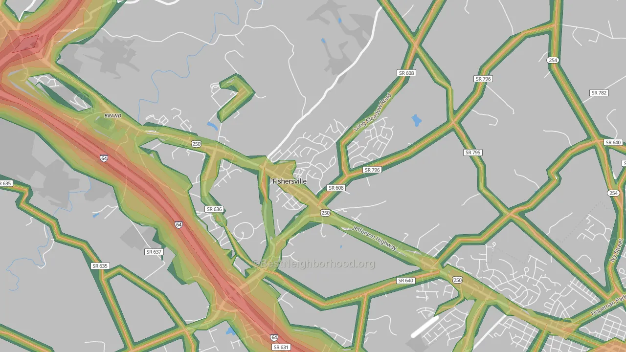 22939, VA Map of Noise Levels in 22939