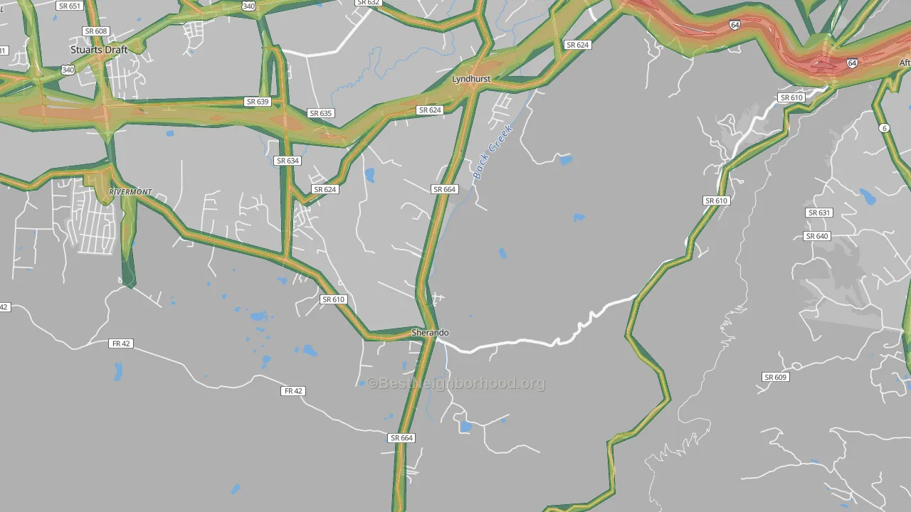22952, VA Map of Noise Levels in 22952