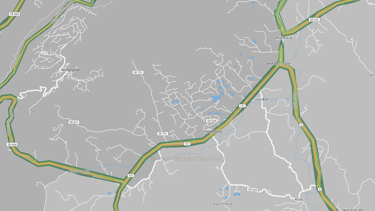 22958, VA Map of Noise Levels in 22958