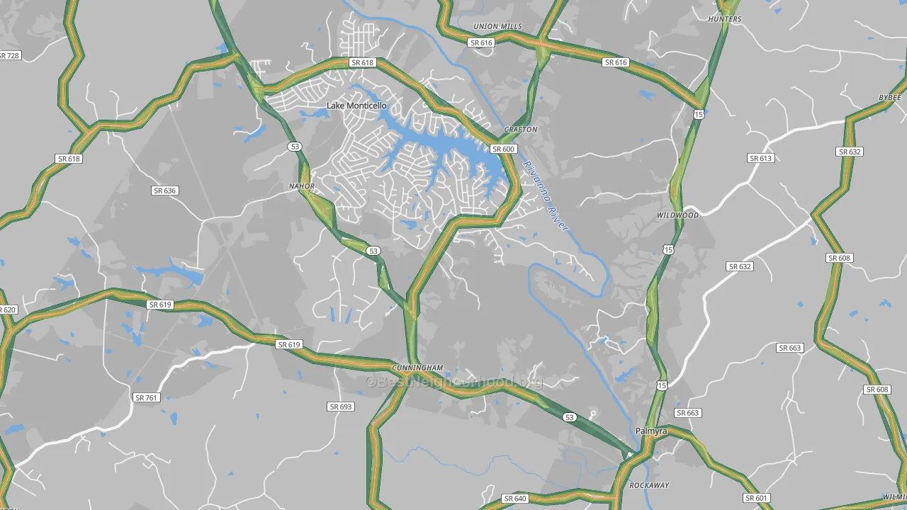 22963, VA Map of Noise Levels in 22963