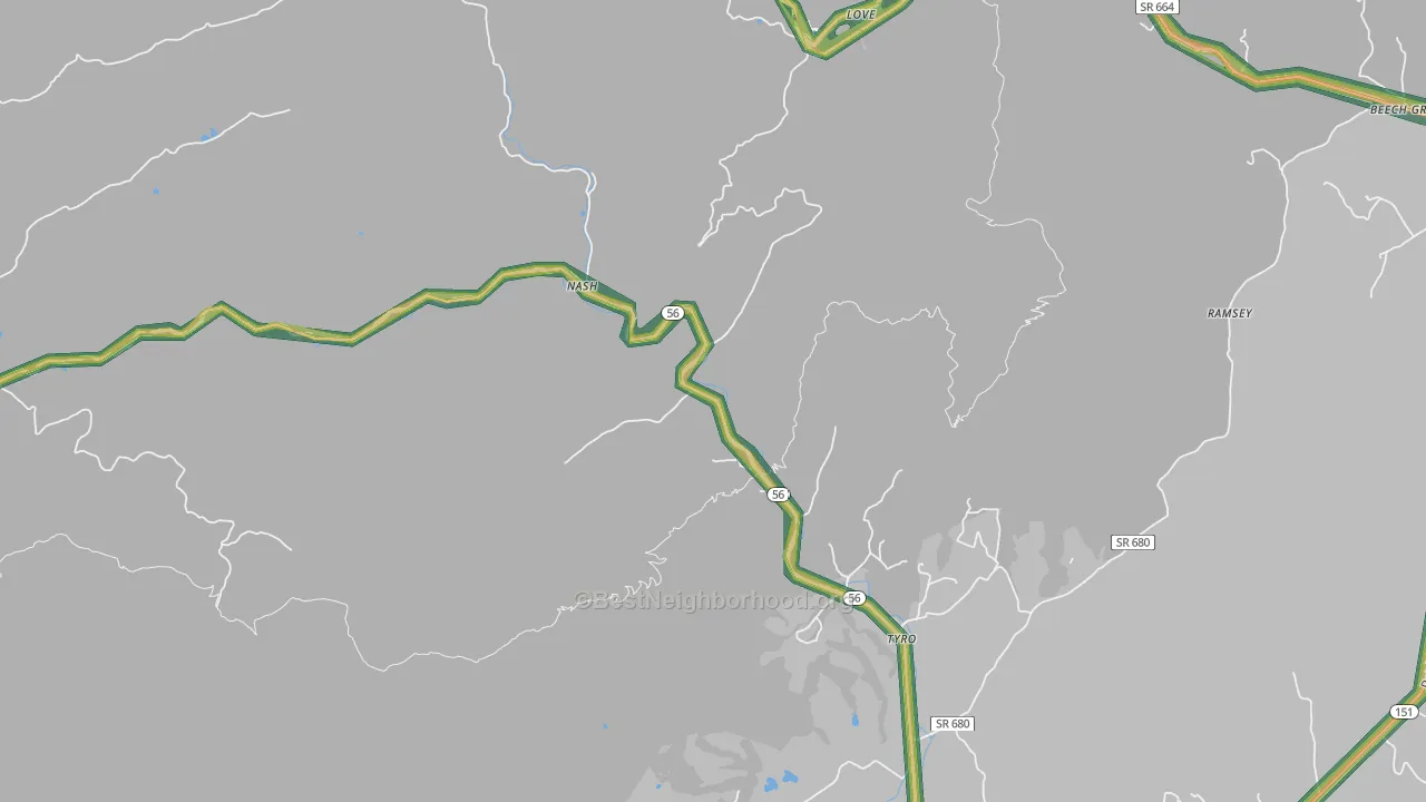 22976, VA Map of Noise Levels in 22976