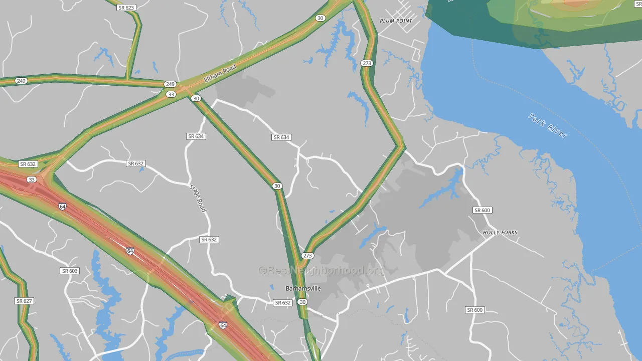 23011, VA Map of Noise Levels in 23011