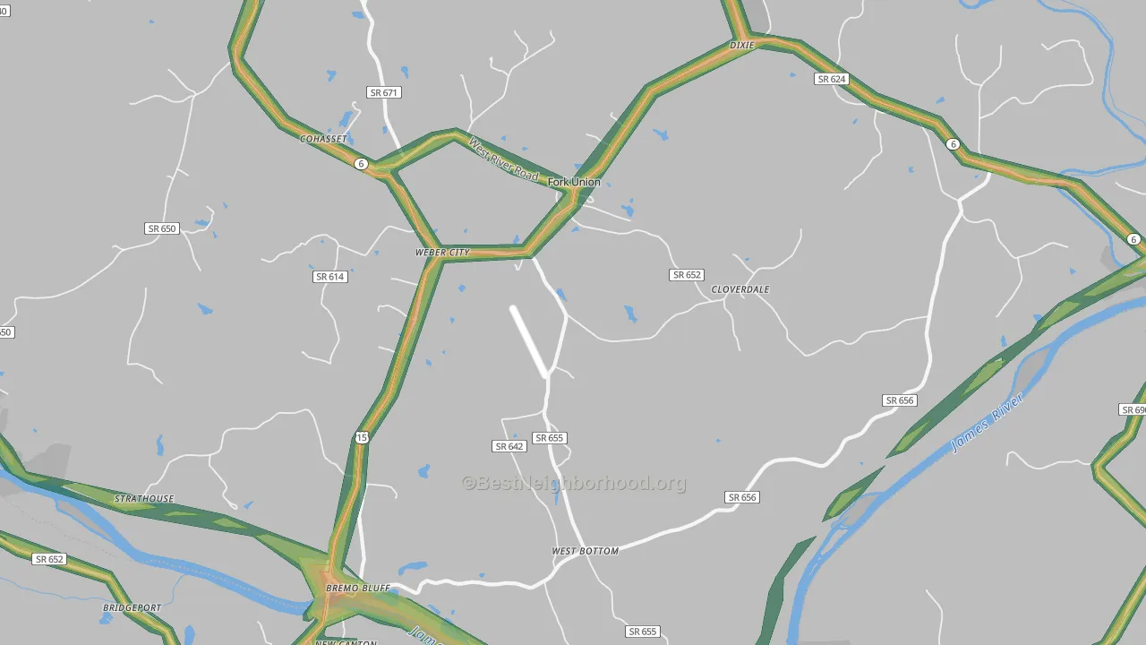 23022, VA Map of Noise Levels in 23022