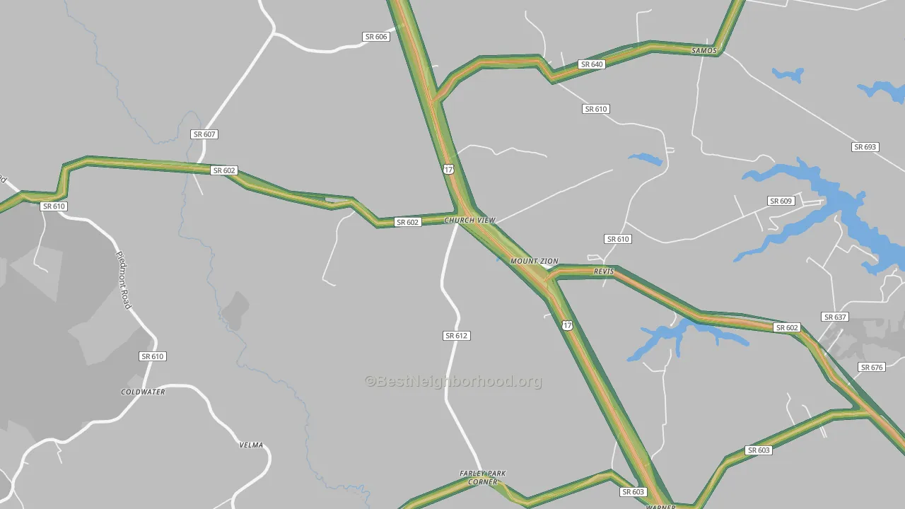23032, VA Map of Noise Levels in 23032