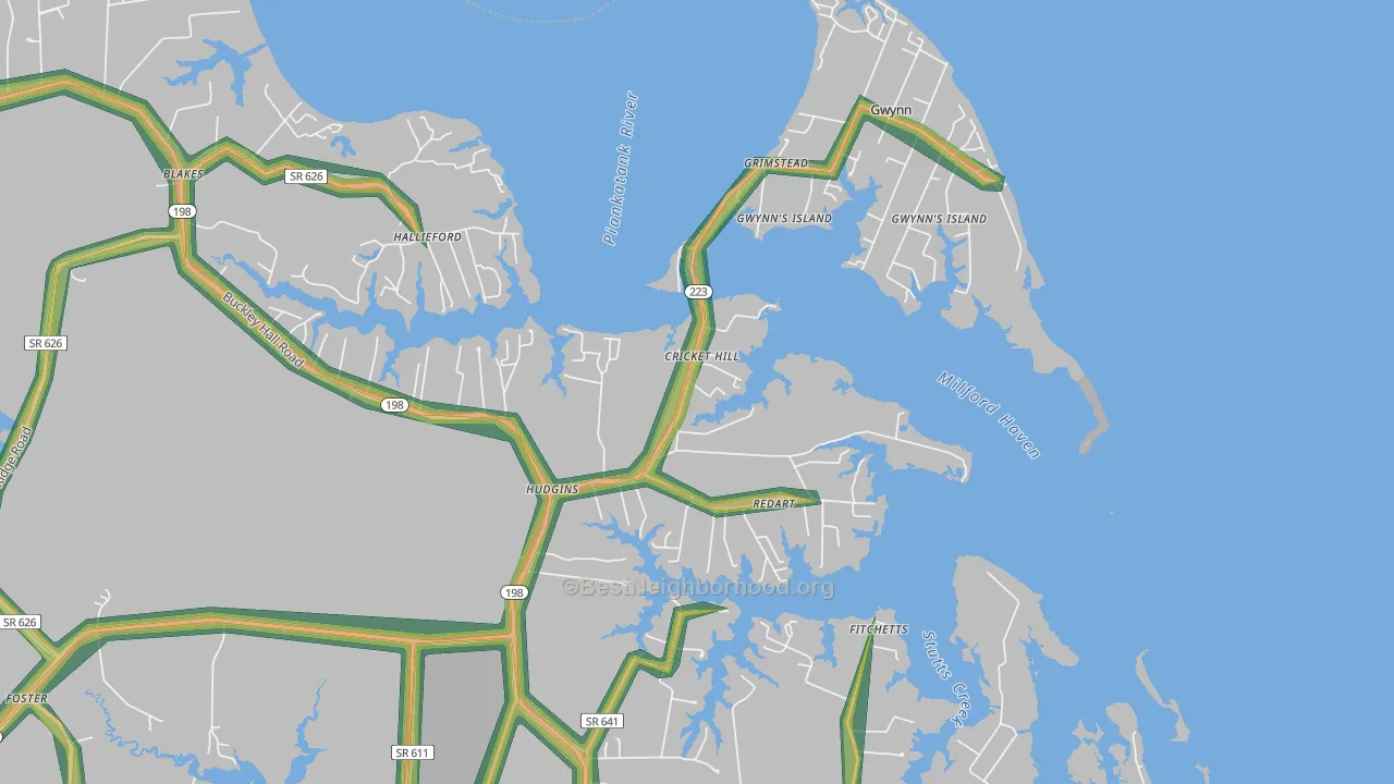 23076, VA Map of Noise Levels in 23076