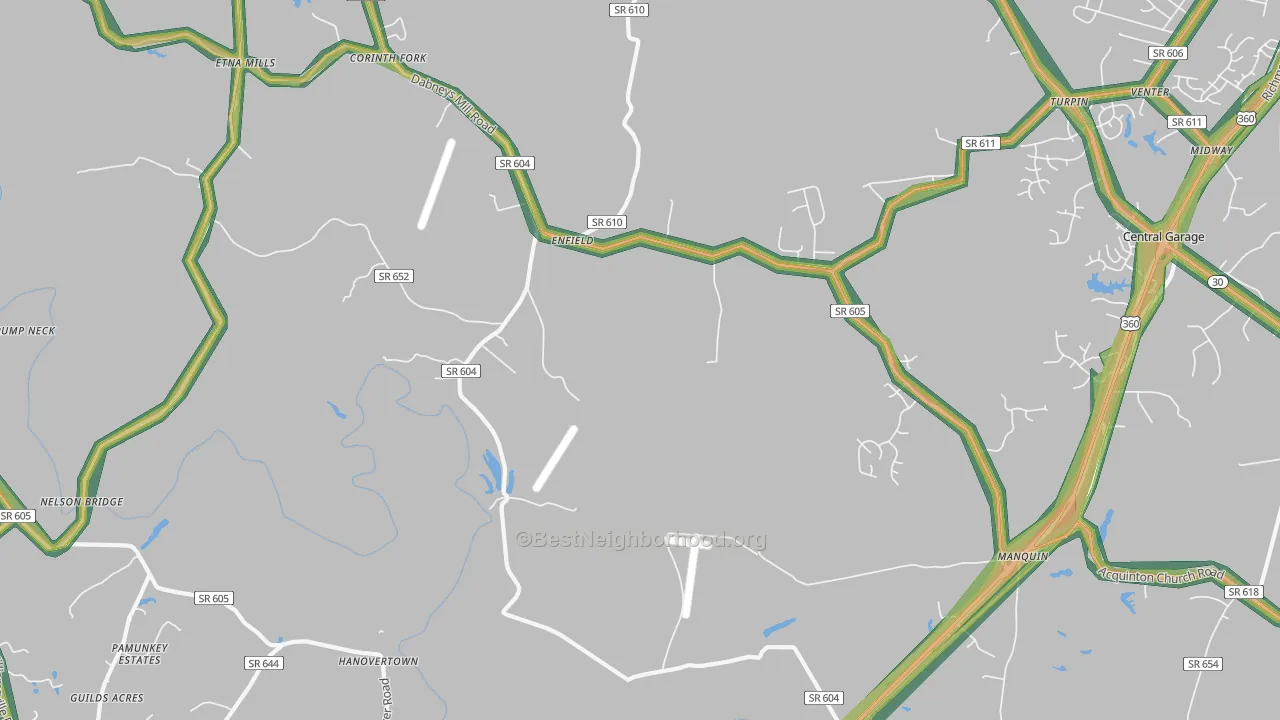23106, VA Map of Noise Levels in 23106