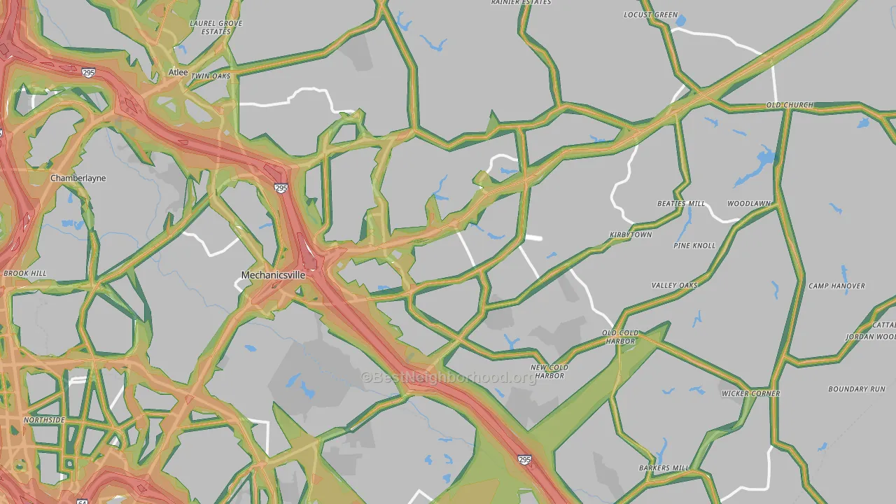 23111, VA Map of Noise Levels in 23111