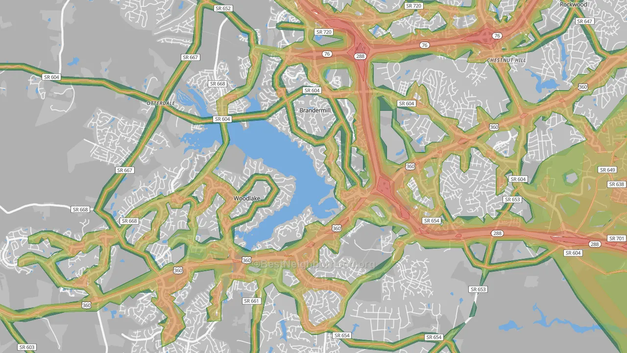 23112, VA Map of Noise Levels in 23112