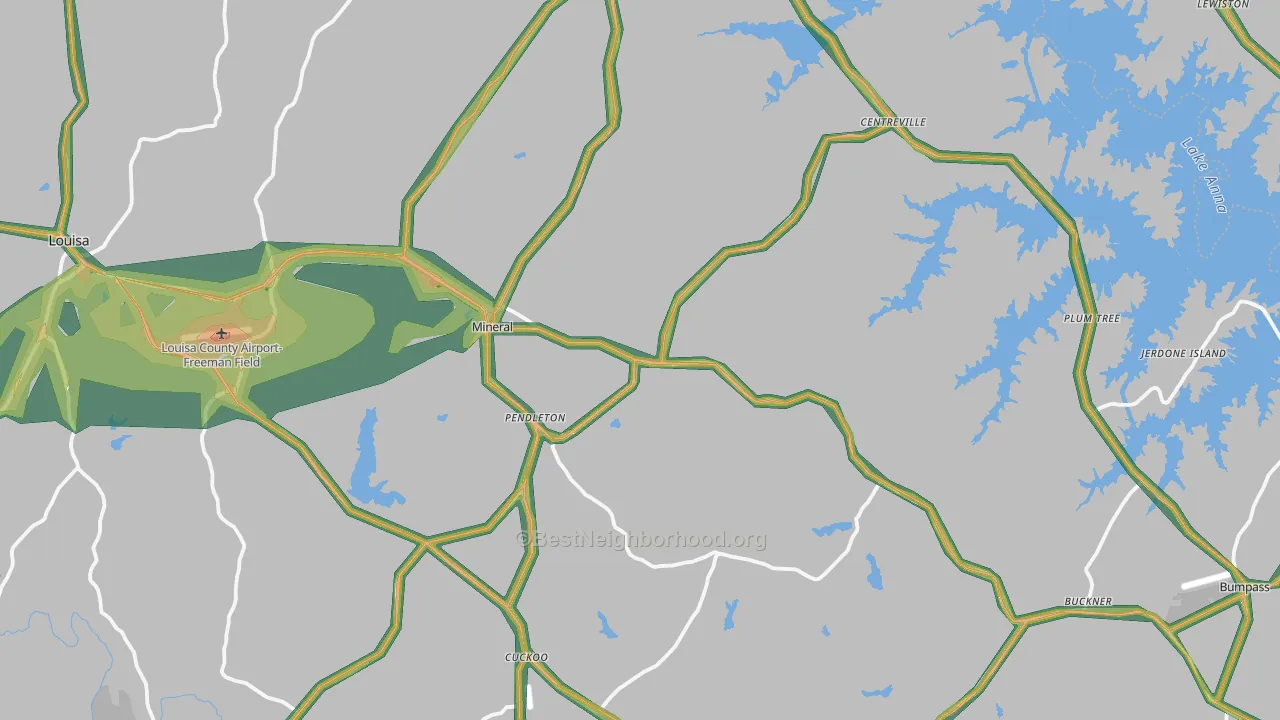 23117, VA Map of Noise Levels in 23117