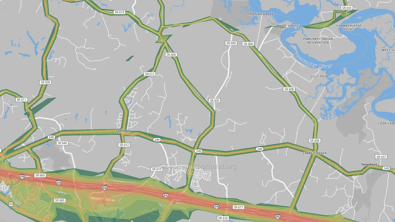 23124, VA Map of Noise Levels in 23124