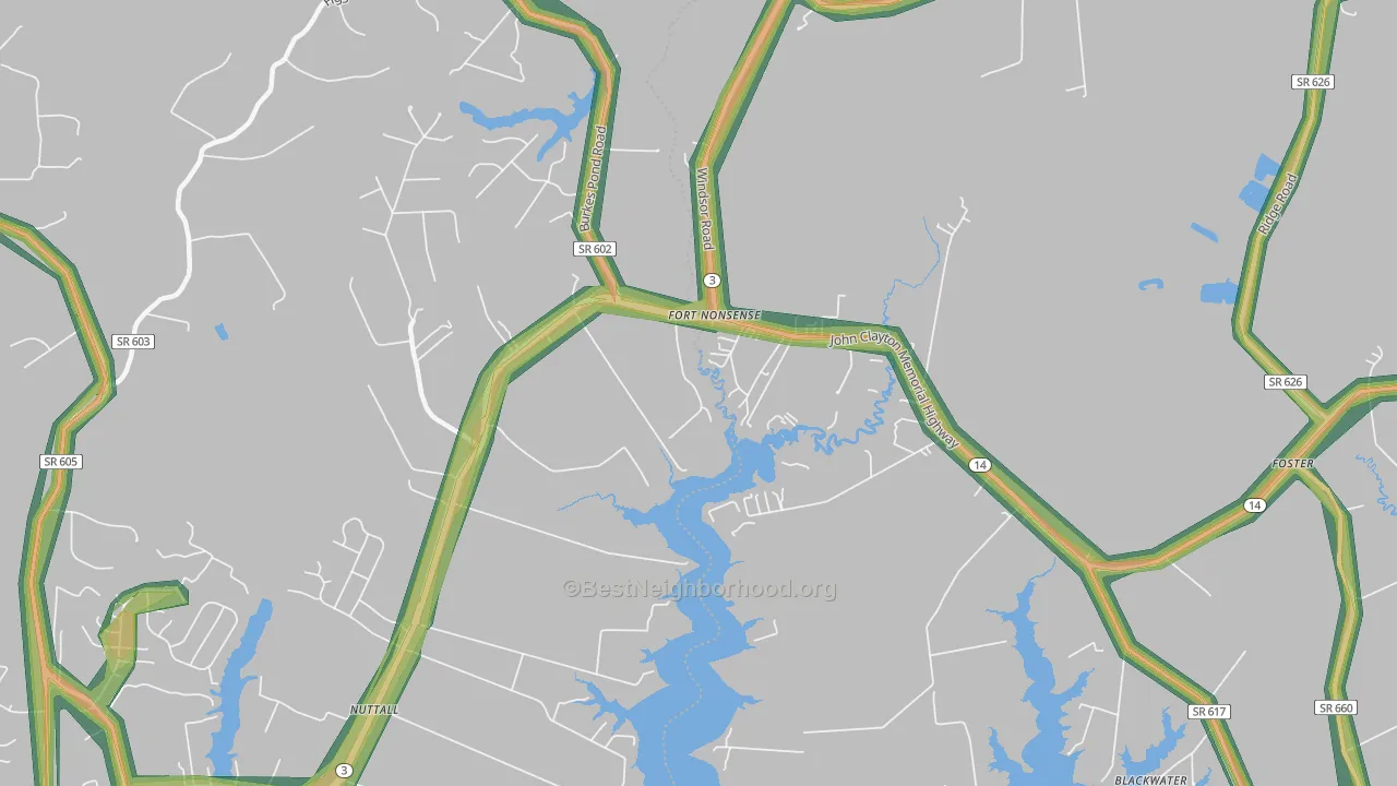 23128, VA Map of Noise Levels in 23128