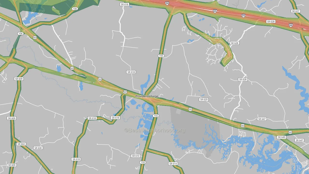 23140, VA Map of Noise Levels in 23140