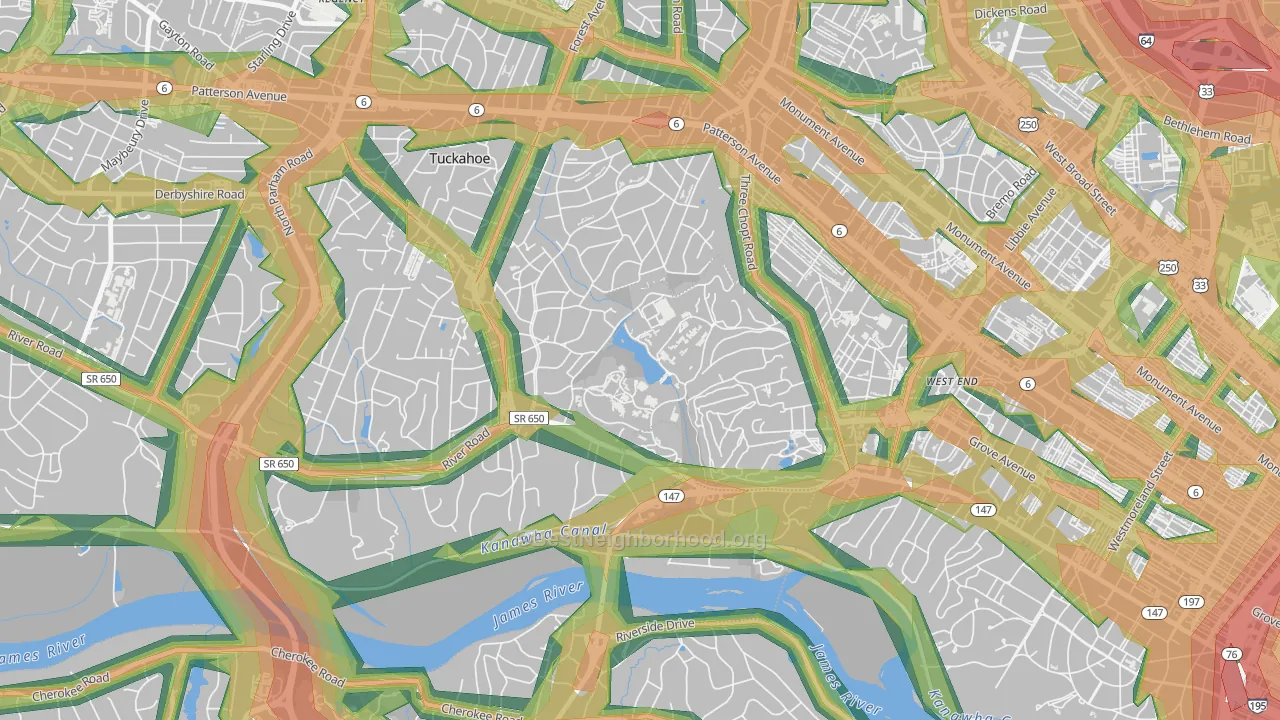 23173, VA Map of Noise Levels in 23173
