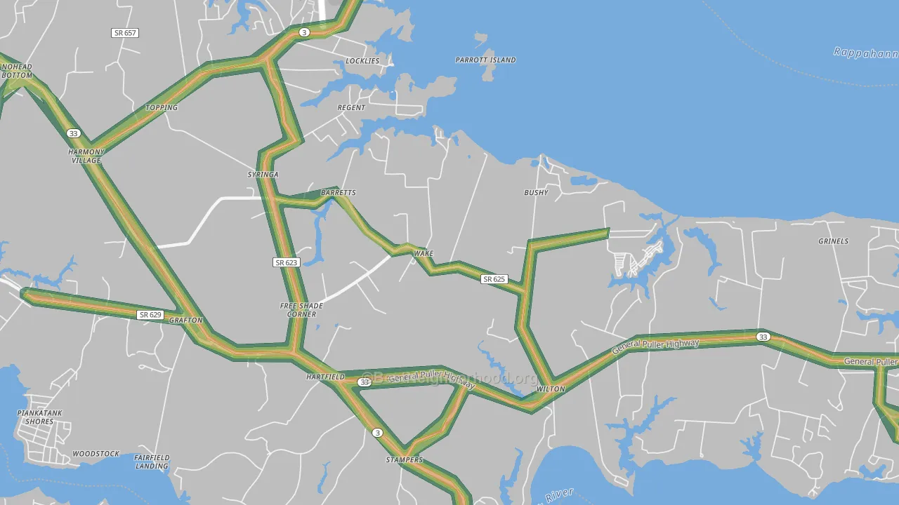 23176, VA Map of Noise Levels in 23176