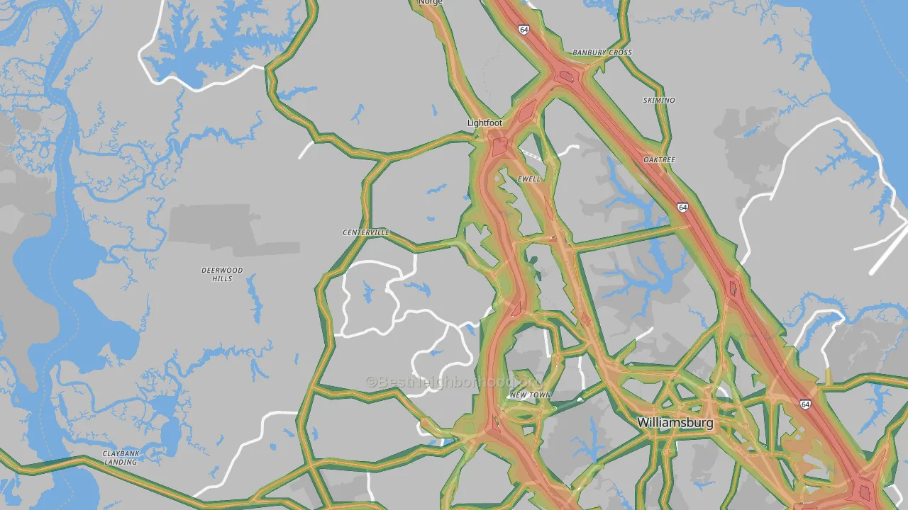 23188, VA Map of Noise Levels in 23188