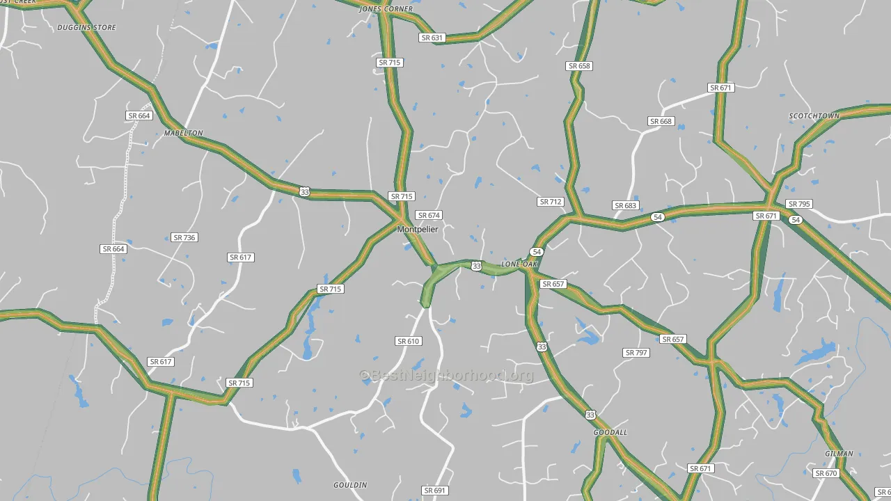 23192, VA Map of Noise Levels in 23192
