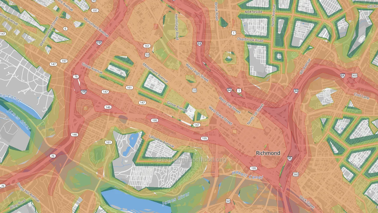 23220, VA Map of Noise Levels in 23220