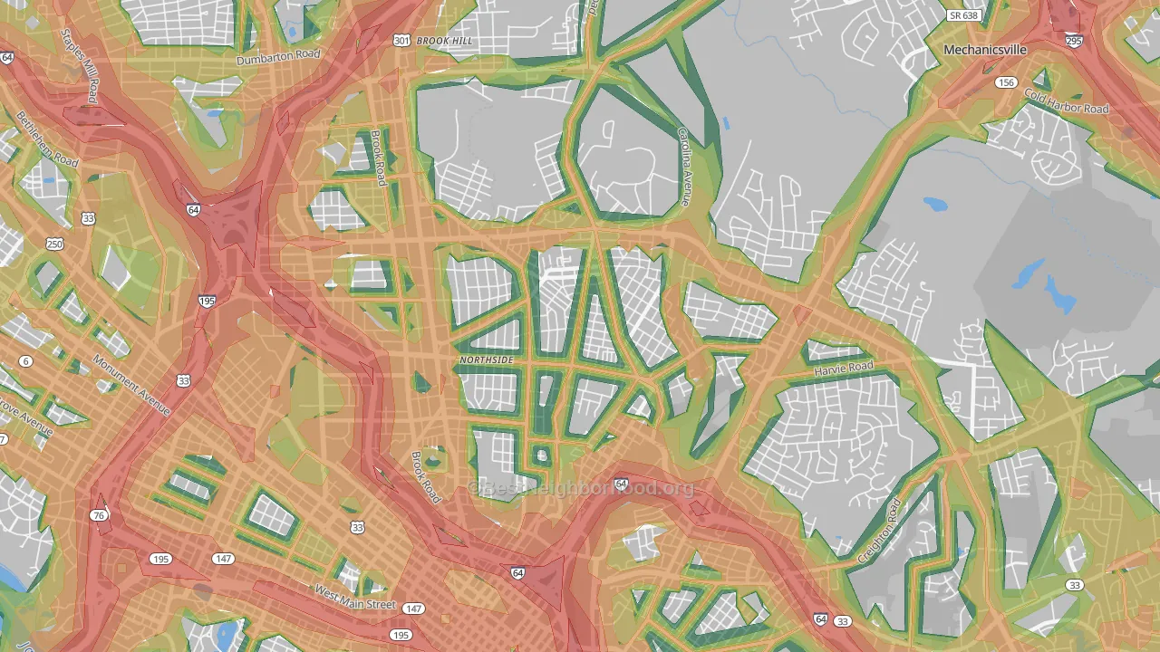 23222, VA Map of Noise Levels in 23222