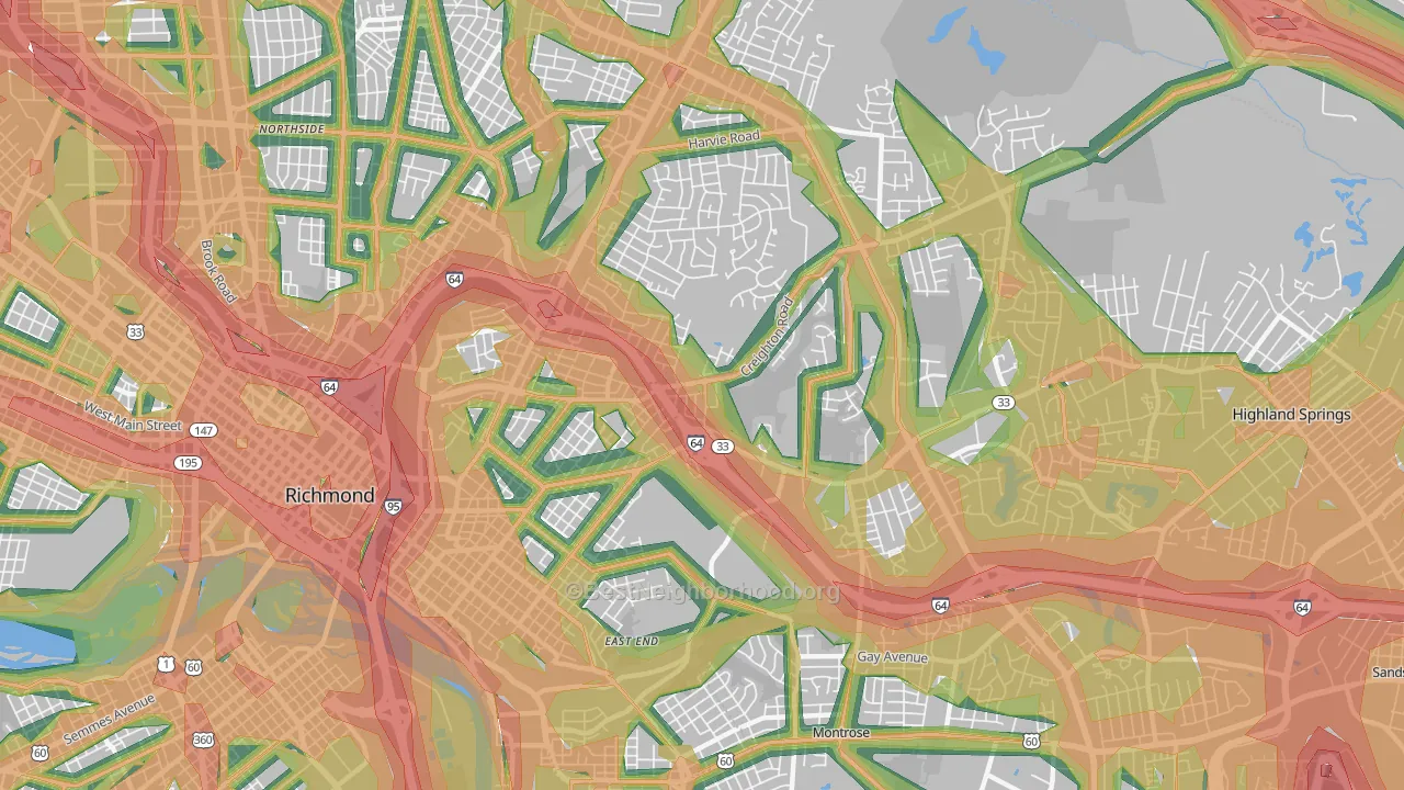 23223, VA Map of Noise Levels in 23223