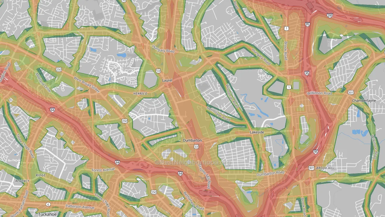23228, VA Map of Noise Levels in 23228
