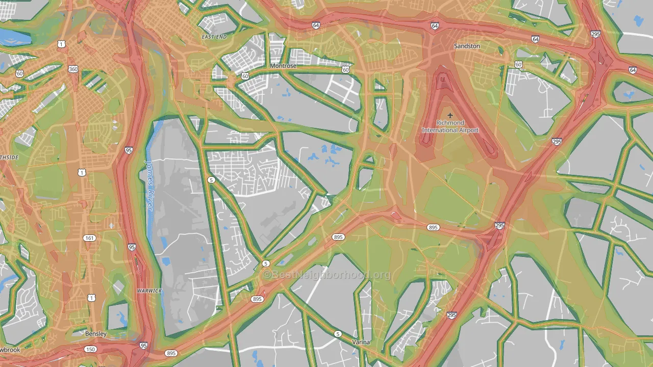 23231, VA Map of Noise Levels in 23231