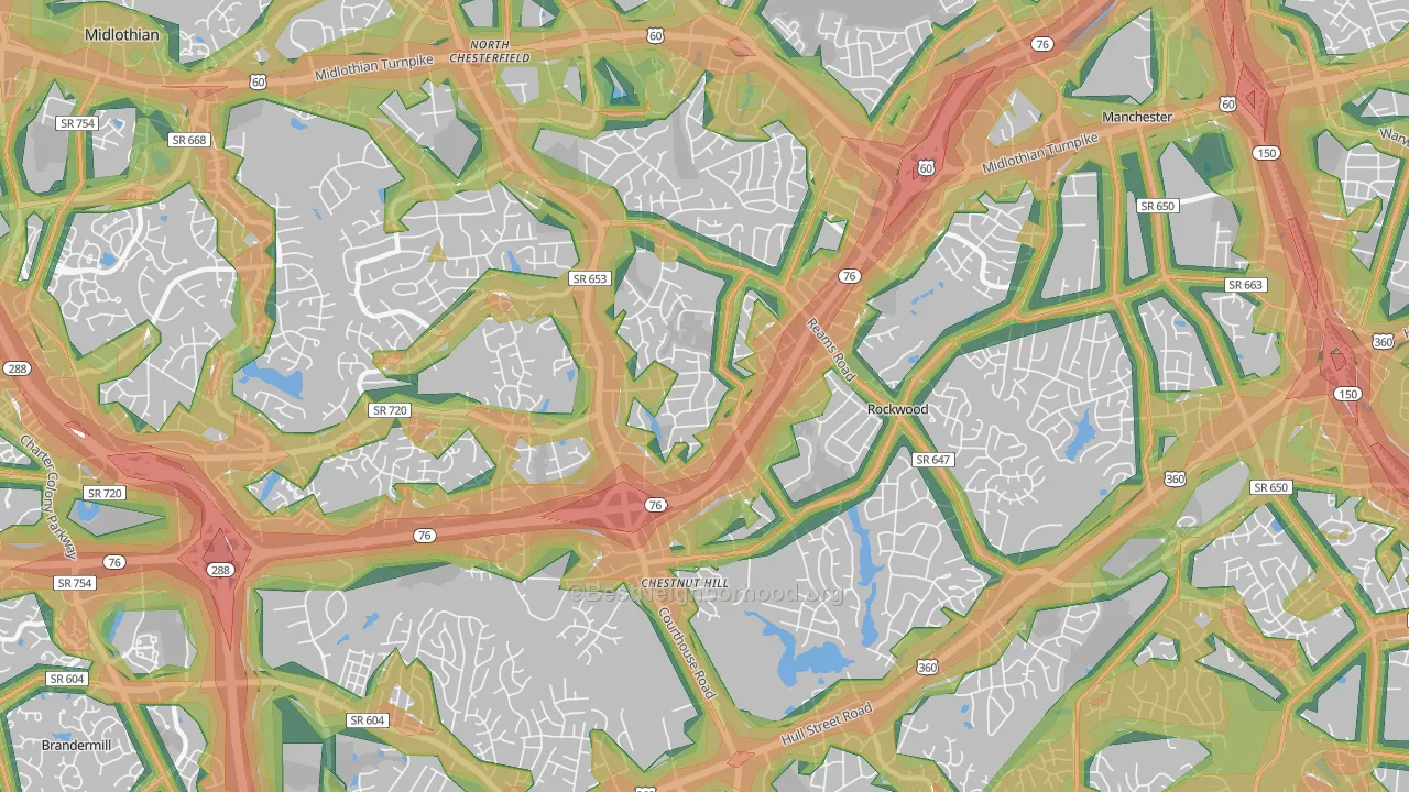 23236, VA Map of Noise Levels in 23236