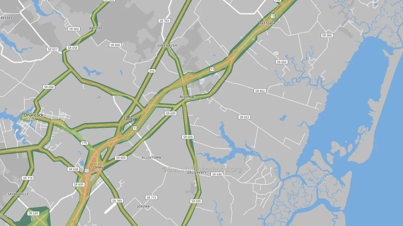 23301, VA Map of Noise Levels in 23301