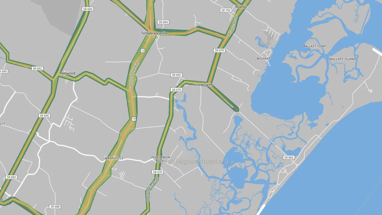 23302, VA Map of Noise Levels in 23302