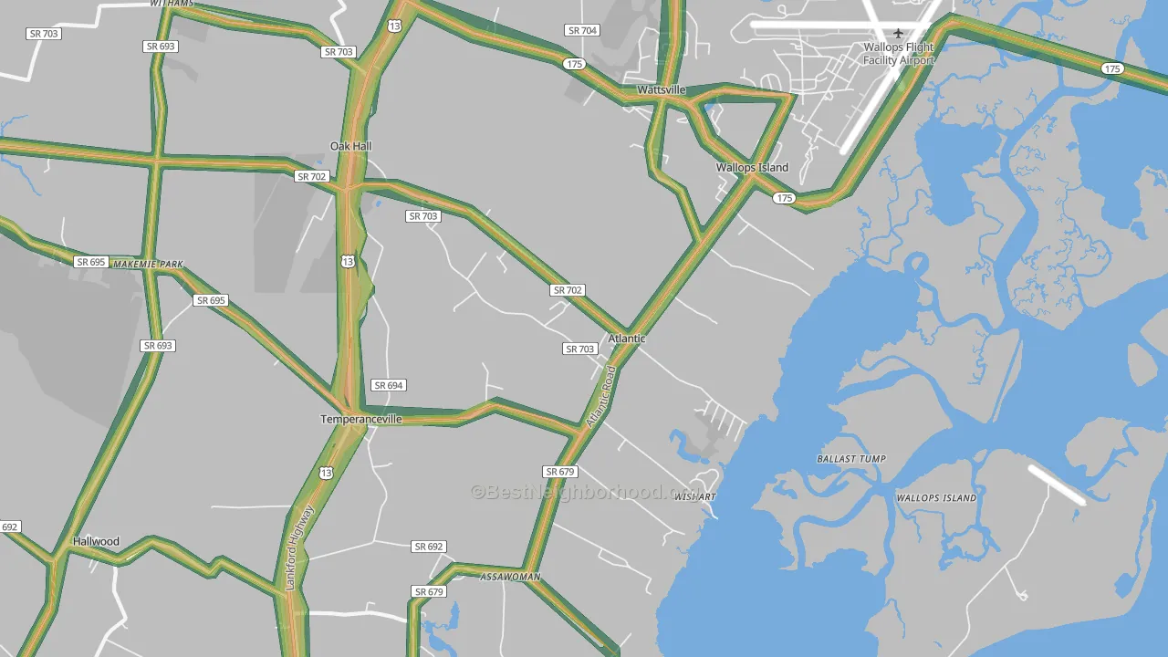 23303, VA Map of Noise Levels in 23303