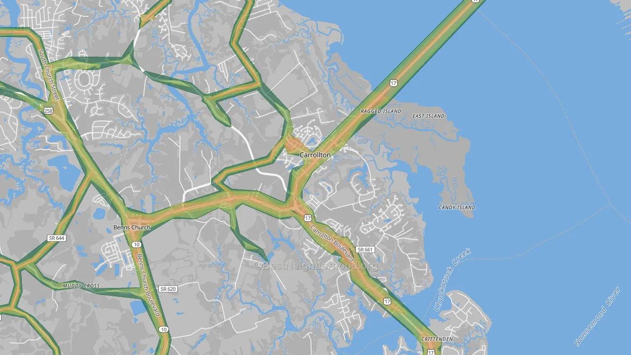 23314, VA Map of Noise Levels in 23314