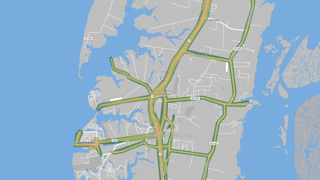 23316, VA Map of Noise Levels in 23316