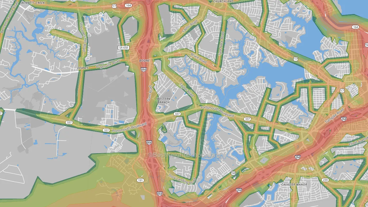 23321, VA Map of Noise Levels in 23321