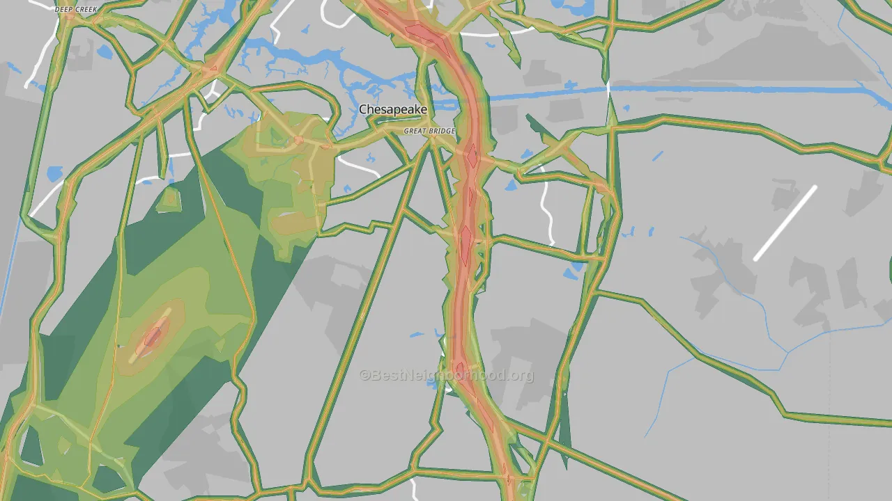 23322, VA Map of Noise Levels in 23322