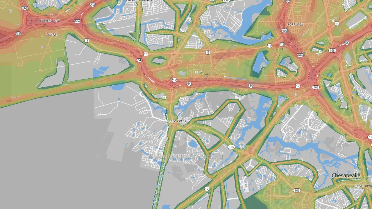 23323, VA Map of Noise Levels in 23323